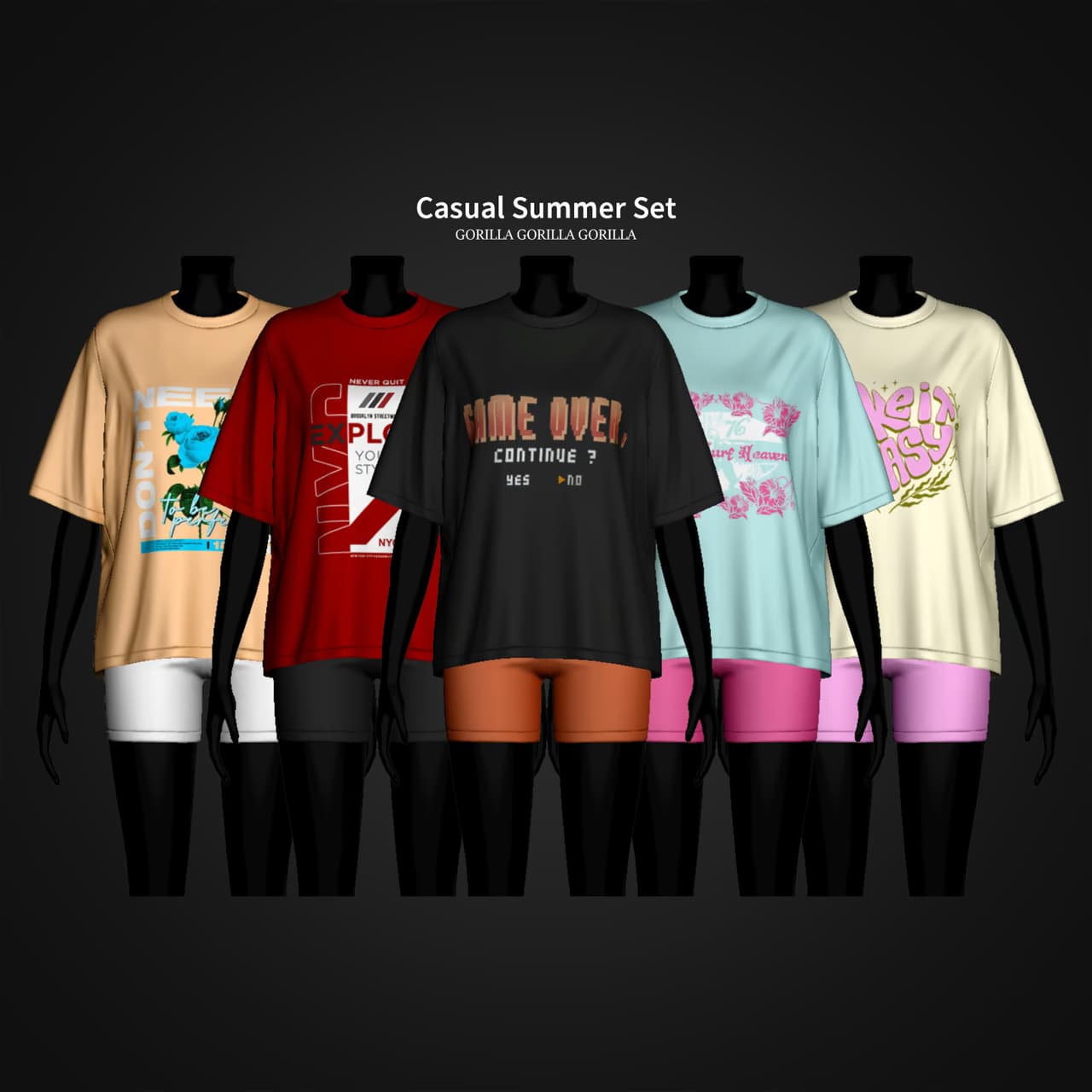  Велосипедки и футболка Casual Summer Set